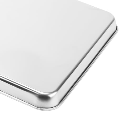 LEXININ Stainless Steel Baking Sheets, 17 x 12 x 1 Inch, Cookie Pans for Oven, 4-Piece Set, Silver
