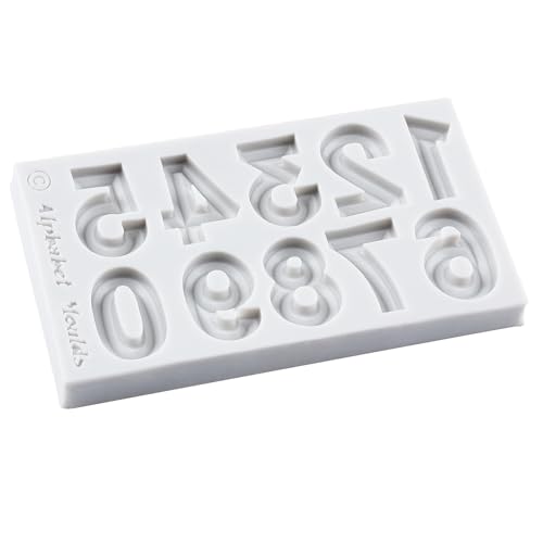 Number Silicone Molds 3D Number 0-9 Fondant Chocolate Mold - color: Style D