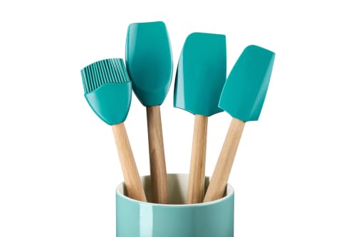 Le Creuset Silicone Signature Tools Set, 4-piece, Riviera - color: Riviera, style: 4-Piece Tool Set