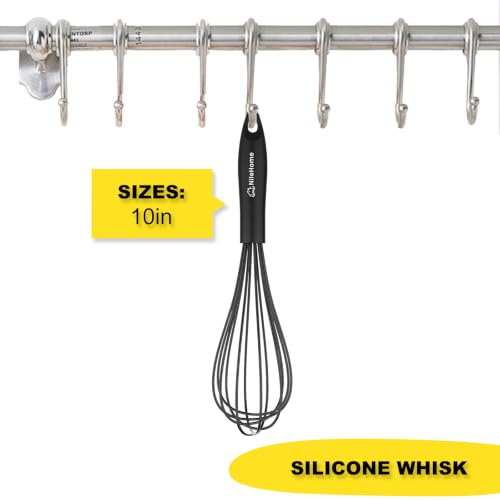 NileHome Silicone Whisk 10" Kitchen Whisk for Cooking，Black - size: 1-Pack