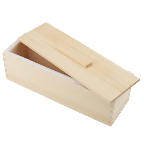 3PCS 47oz Silicone Soap Making Kit, White Rectangular Silicone Loaf Mold with 3 Wooden Boxes and 3 Lids, DIY Soap Making Supplies for Adults - color: White