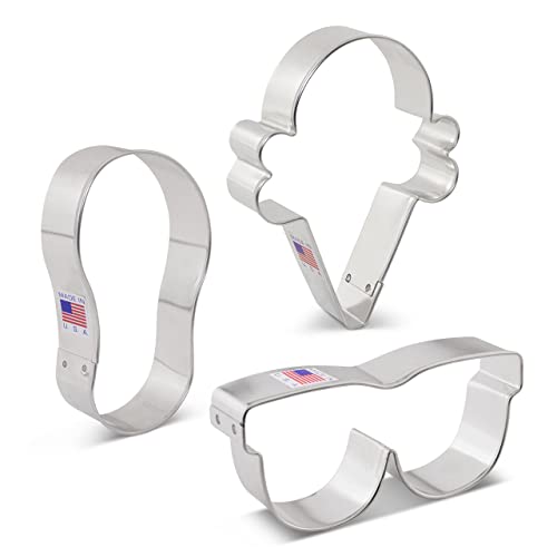 Ann Clark Summer Fun Cookie Cutters Set of 3, Made in USA - style: 3-Pc. Summer