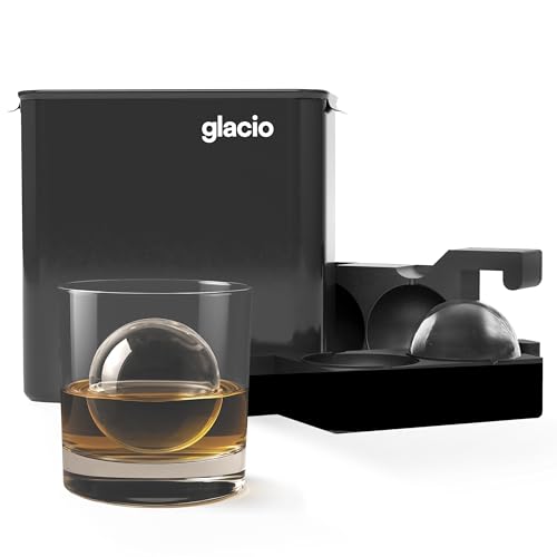 Clear Ice Maker Set, Crystal Ball & Cube Molds for Whiskey Cocktails - color: Ultra Clear Sphere X2