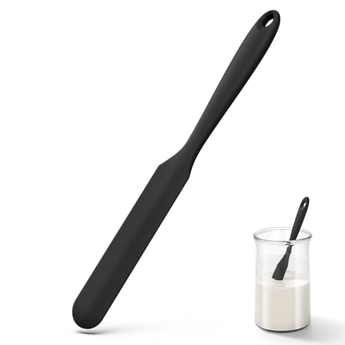 U-Taste Skinny Silicone Jar Spatula Scraper, 10in Sourdough Tool, Black - color: Black, size: 9.72 in