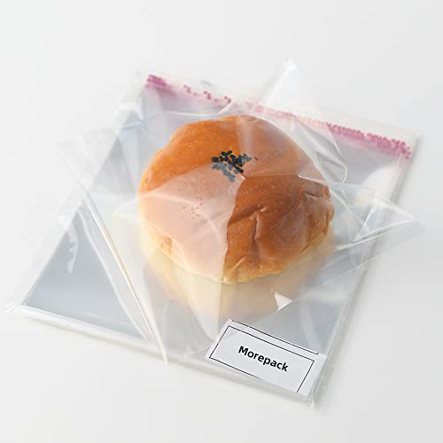 Morepack 6x6 In Cookie Bags Clear Self Sealing Cellophane Treat Bags 800Pcs - size: 6x6 Inch (Pack of 800)