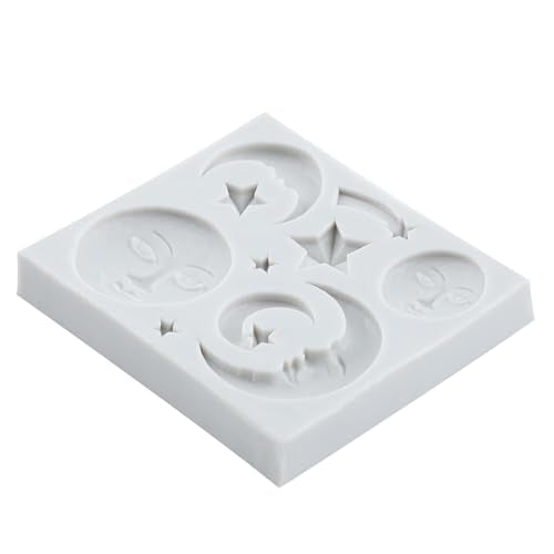 Sun Moon Face Silicone Molds Sun and Moon Face Star Fondant Mold - color: Style E
