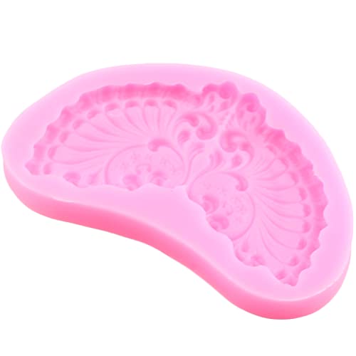 Mujiang Baroque Fondant Molds Curlicues Scroll Lace Silicone Mold Set Of 4 - color: Style B