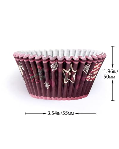 qiqee Christmas Jumbo Cupcake Liners 300PCS Cupcake Liners Cupcake Cups 6 Designs Christmas Gingerbread Man Cupcake Papers Baking Cups Cupcake Wrappers (Large Size) - color: Christmas Gingerbread Man, size: Large / 300 Counts