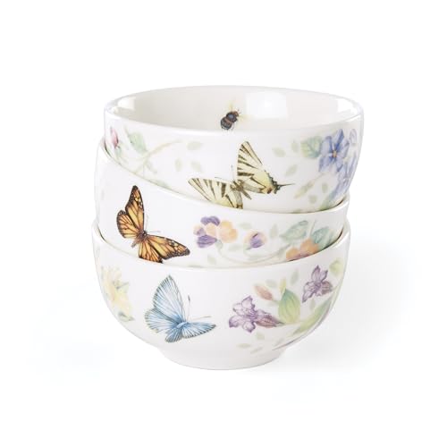 Lenox Butterfly Meadow Porcelain 3-Piece Mini Bowl Set - style: Dinner Mini Bowl, Set of 3