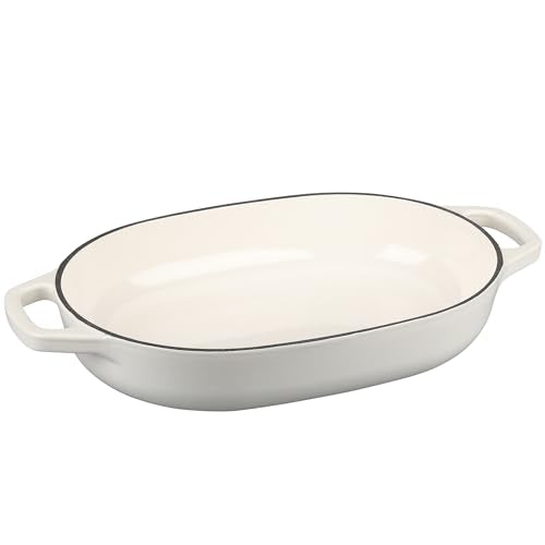 EDGING CASTING Enameled Cast Iron Oval Dutch Oven Pot with Lid, Dutch Oven for Sourdough Bread Baking, Bread Oven, Bread Dutch Oven, Oval Bread Pan, 7qt, White - color: White, size: 7 Quart