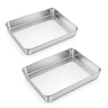 E-far 2 Pack Stainless Steel Baking Pans, 12⅓ x 9¾ x 2 Inch for Cake - size: 12.4"x 9.6"x 2", style: 2Pans