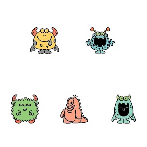 Reusable PYO Cookie Stencil Paint Your Own Custom Design Unique Cookies Stencils Creates Custom Coloring Pages Designs, Perfect for Kids, Parties, and Bakers. Detailed Designs. - style: Monster