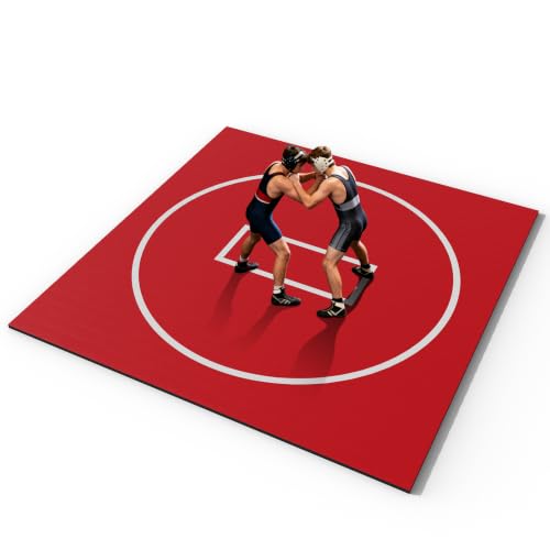 Rollable Wrestling Mat, 1.2" XPE Foam Mats for BJJ Jiu Jitsu & Judo - color: Red, size: 10'x10'