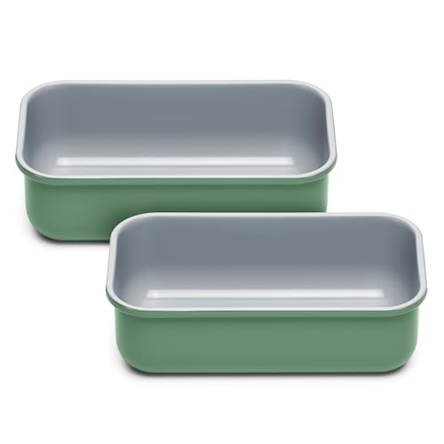 Caraway Non-Stick Ceramic-Coated 1 lb Loaf Pan Duo - color: Sage, size: 2x Loaf Pan (1lb)