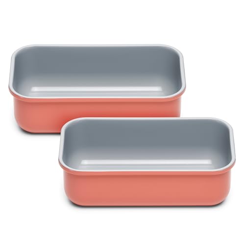Caraway Non-Stick Ceramic-Coated 1 lb Loaf Pan Duo - color: Perracotta, size: 2x Loaf Pan (1lb)