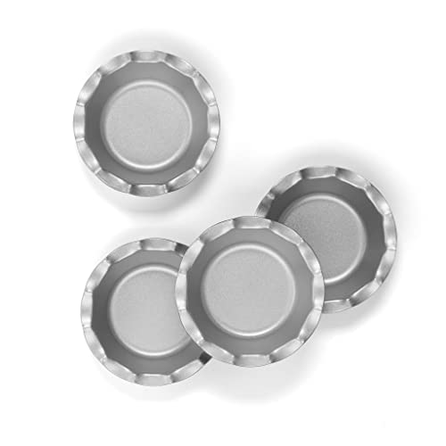 Cuisinart 4 Piece Fluted Tartlet Pan Set, Mini, Steel Gray - color: Steel Alloy, size: 4 Count (Pack of 1), style: Fluted Tartlet Pan