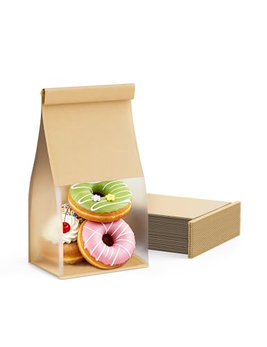 FireKylin Bread Cookie Bags with Window & Tin Tie,3.9x3.1x8.2 (50,Small) - size: Small