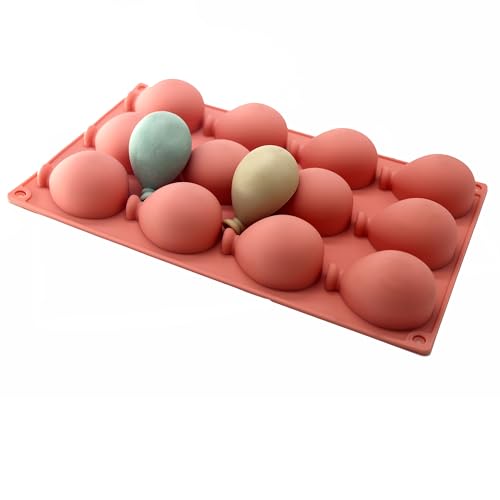 X-Haibei Christmas Ballon Shaped Soap Cake Jello Crayon Resin Chocolate Bombs Making Silicone Mold 2oz per cell