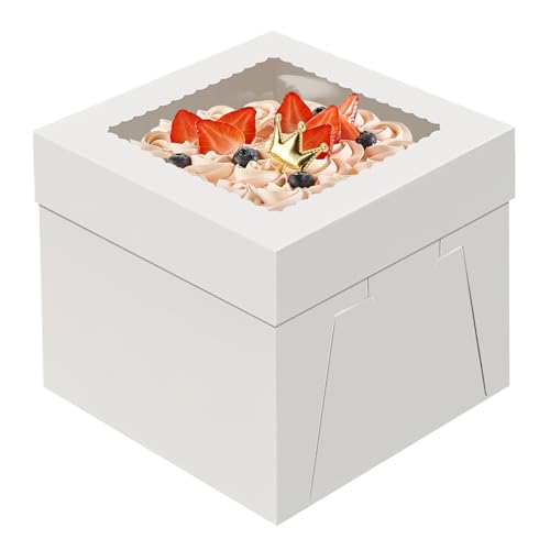WINKIO Cake Boxes 10 inch, Cake Carrier Holder, Storage Transport Container - size: 10x10x8