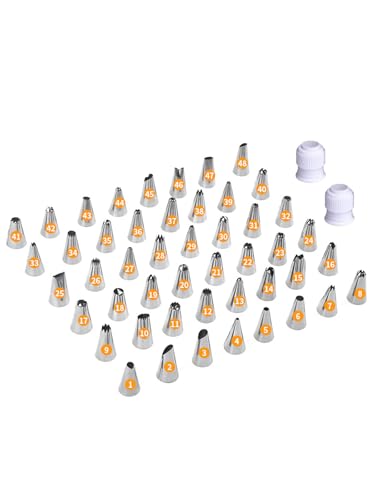 48 Pcs Small Piping Tips Set with Couplers for Cake Decorating & Frosting