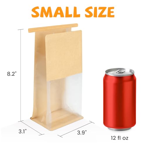 50 Pcs Cookie Packaging Bags with Seal, Small Bakery Bags with Window - size: Small
