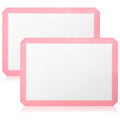 Luckyiren 2 Pack Silicone Baking Sheet Liners, Half Sheet Pan, Pink/White - color: Pink with Circles 0.4mm