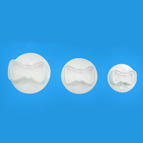3Pcs/Set 3D Bowknot Shape Fondant Plunger Cutter Cookie Stamp