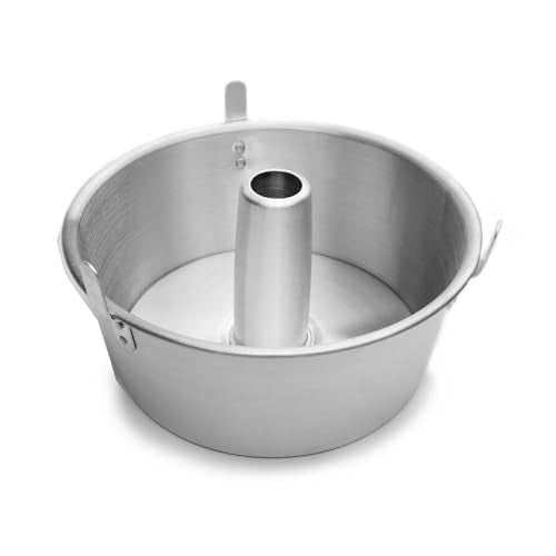 Fox Run Angel Food Cake Pan, Removable Bottom Aluminum 9.75" Reinforced Pan - color: Silver