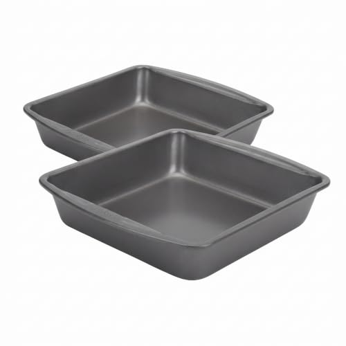 GoodCook Everyday Nonstick Steel Square Pan, 8", Gray (Pack of 2) - size: 8"(Pack of 2), style: Square Pan