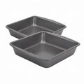 GoodCook Everyday Nonstick Steel Square Pan, 8", Gray (Pack of 2) - size: 8"(Pack of 2), style: Square Pan