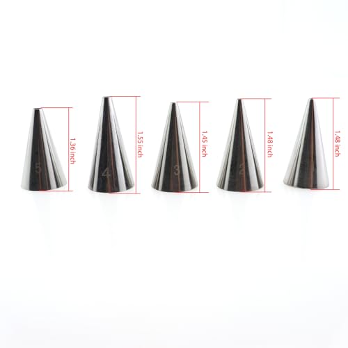 5PCS Round Mouth Fine Hole Laminating Nozzle Set - Stainless Steel Frosting Piping Nozzle - Cake Baking DIY Decorating Tools