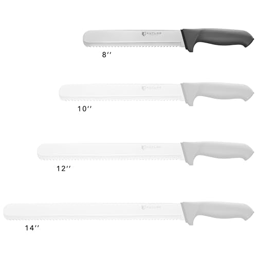 KUTLER Professional 8-Inch Bread Knife and Cake Slicer with Serrated Edge - Ultra-Sharp Stainless Steel Cutlery - size: 8"