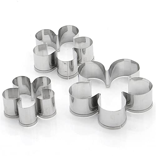 Flower Shaped Rose Petal Cookie Cutters Set Stainless Steel 3Pcs