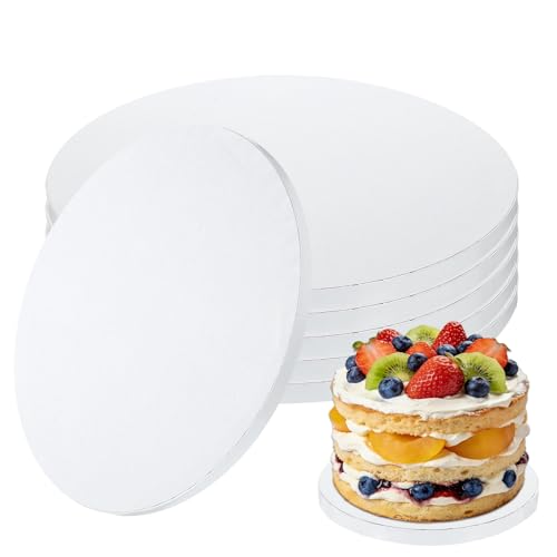 uxcell 6Pcs Cake Boards 10" Round Cake Drums Oil-Proof, White - color: White, size: 10 Inch