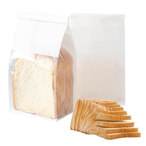 50Pcs Small Paper Bakery Bags with Tin Tie Tab Lock 11" x 5.1" x 3.9" - color: White, size: Small