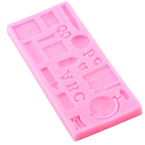 Mujiang Back to School Silicone Molds Crayon Book Fondant Mold Set Of 4 - color: Style A