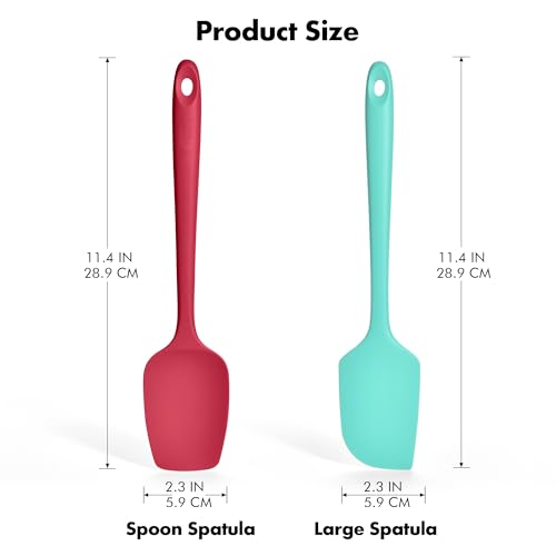 Silicone Spatula Set, 600ºF Heat Resistant, 2Pcs, Multicolor 2 - color: Multicolor2