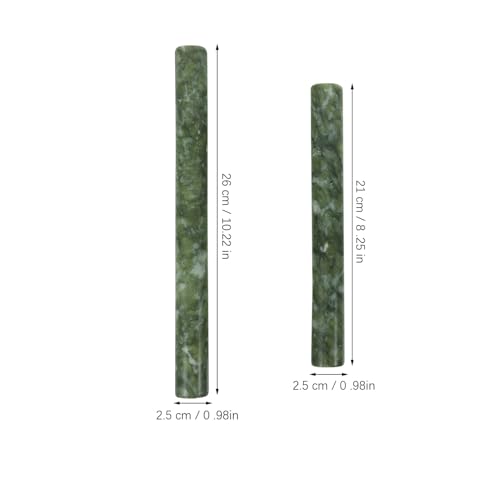 Alipis Jade Rolling Pin Set 10.23 Inch Natural Stone Dough Roller for Dumpling Wrappers and Pasta Non-Stick Surface Ergonomic Kitchen Baking Tool