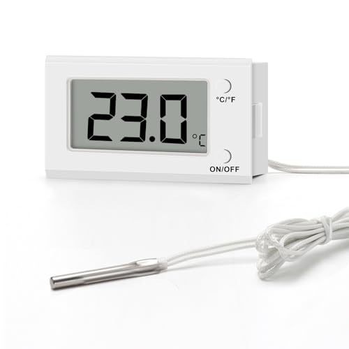 Digital Oven Thermometer with Probe Grill Meat Thermometer up to 572°F/300°C, Oven Thermometer Roasting for Barbecue Accessories for Kitchen, Roasting, Grill, Pizza - color: White