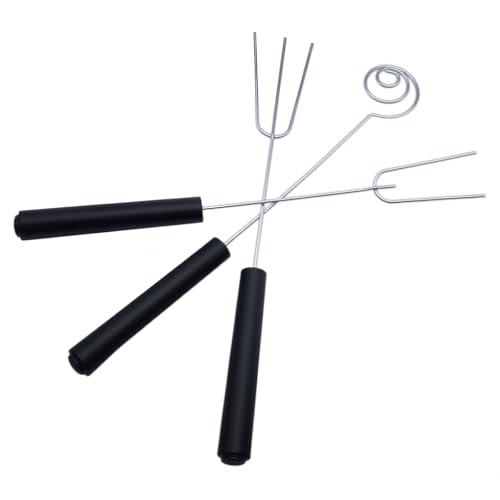 3 PCS Dipping Tool Stainless Steel Chocolate Drizzler Tool for Candy and Chocolate Cake Making (Black Plastic Handle) - size: SP-3