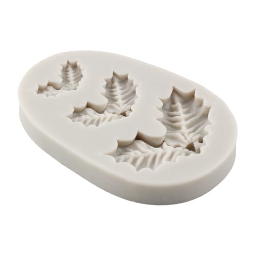 Christmas Holly Leaves Silicone Mold Leaf Fondant Mold - color: Style C