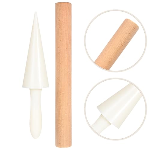 PRETYZOOM Egg Roll Mold Cone Mold with Wood Stick Multi Color