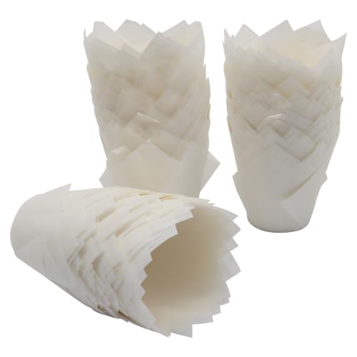 200 Pcs White 1.9 Inch Base Mini Tulip Cupcake Liners - color: White