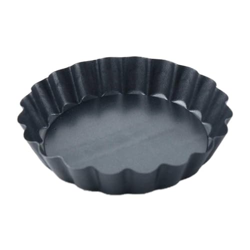 Round 4 Inch Mini Pie Muffin Cupcake Pans, Non-Stick Tart Quiche Flan Pan Molds Pie Pizza Cake Mould with Removable Loose Bottom(black) - color: Black