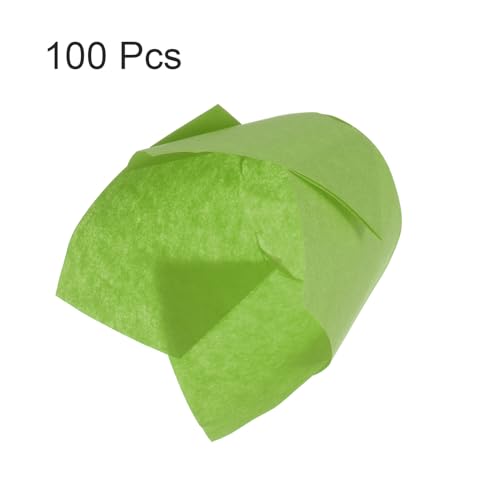 HARFINGTON 100Pcs Tulip Cupcake Liners Standard Paper Baking Cups Greaseproof Wrappers Disposable for Birthday Banquets Party, Green - color: Green