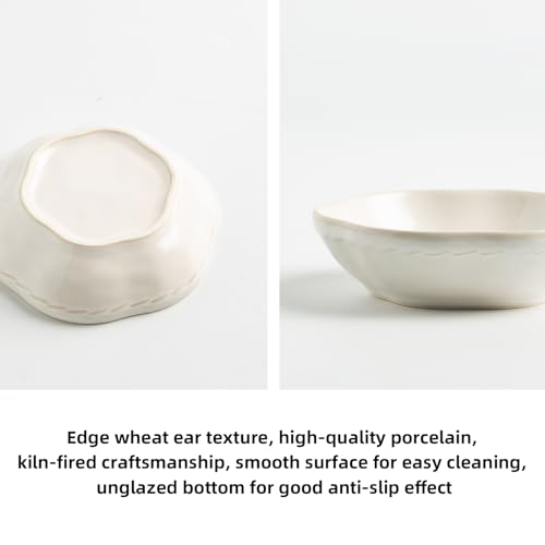 Reactive Glaze Dipping Bowls, Soy Sauce Dishes Set of 4 - color: White