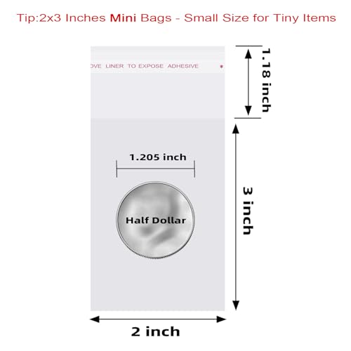 Morepack 2x3 Inches Mini Self Sealing Cellophane Bags 200Pcs - size: 2" x 3" (Pack of 200)