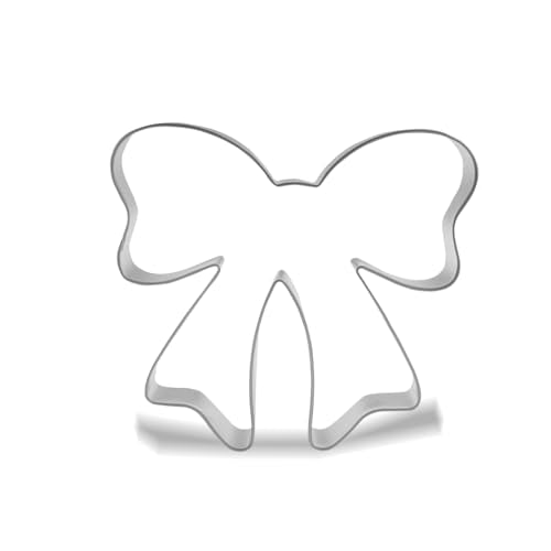 Keewah Ribbon Bow Cookie Cutter, 4”, Stainless Steel
