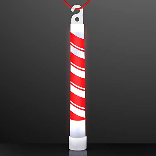 25 Pack of Premium 6" Candy Cane Christmas Glow Sticks