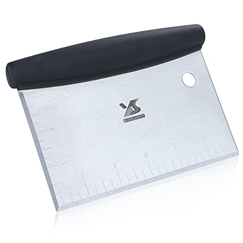 MSY BIGSUNNY Dough Scraper Baking Pastry Cutter Good Grip Pastry Scraper Chopper Stainless Steel Dough Cutter - size: 13 CM Dough Scraper